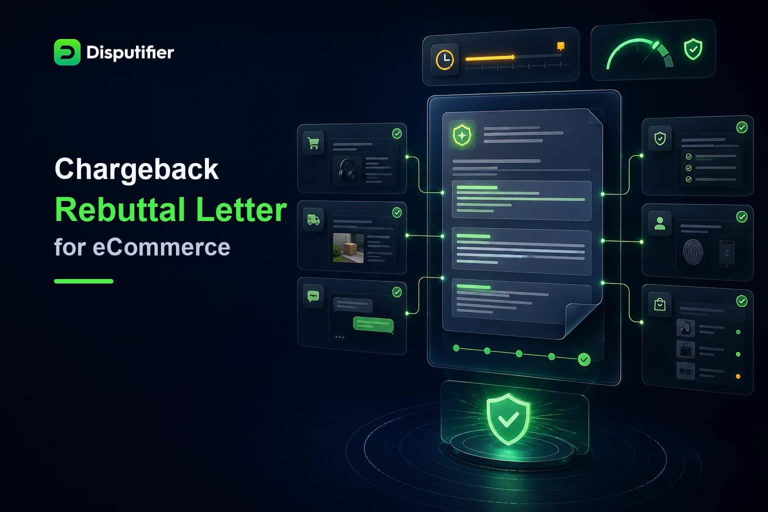 Disputifier chargeback rebuttal letter builder assembling ecommerce transaction evidence into a winning merchant response.