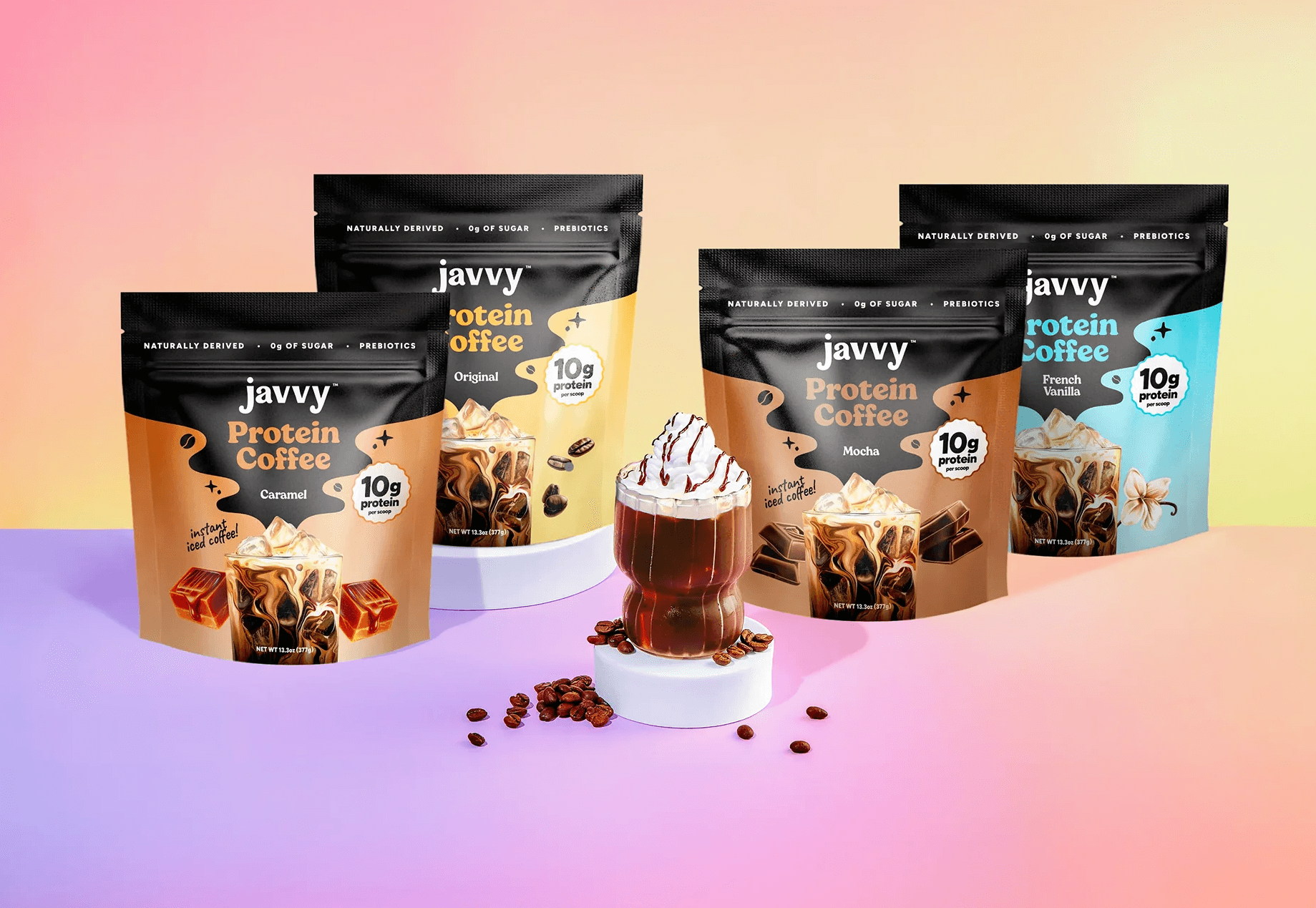 Javvy Protein Coffee product line-up